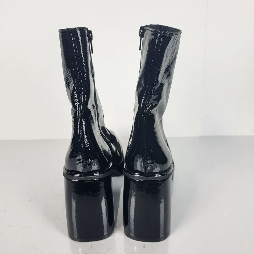 Free People Ruby Women's Platform  Patent Leather Boots Black wet look size 40